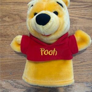 Vintage Classic Pooh Bear Plush Puppet - Yellow